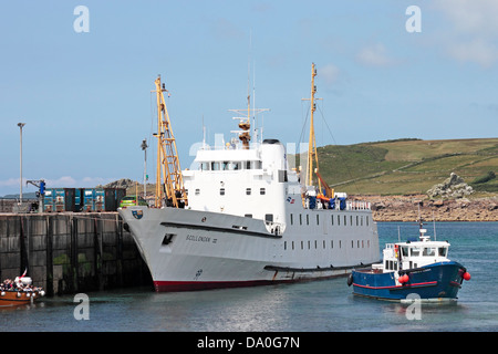 Scillonian III - Penzance to Isles of Scilly Ferry in St Mary's Harbour Stock Photo