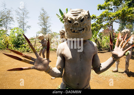 Mud Men performance, Papua New Guinea. Stock Photo