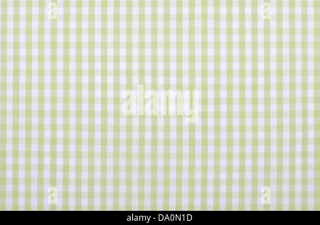 light green checkered fabric closeup , tablecloth texture Stock Photo