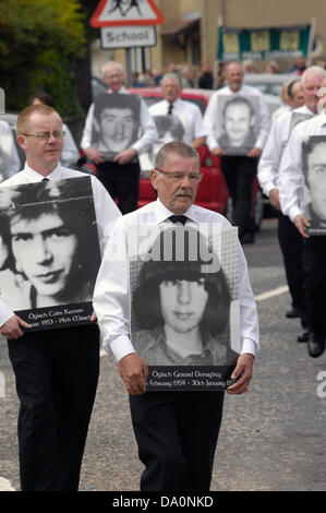 Derry, Northern Ireland. 30th June, 2013. Hundreds of former Irish republican prisoners attend the annual Derry Republican Graves Association commemoration for IRA members who were killed during the Northern Ireland conflict. Credit: George Sweeney / Alamy Live News. Stock Photo