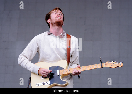 BARCELONA - MAY 23: Wild Nothing, American dream pop band from Blacksburg, performs at Heineken Primavera Sound 2013 Festival. Stock Photo