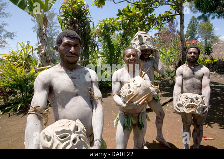 Mud Men performance, Papua New Guinea. Stock Photo