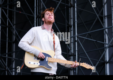 BARCELONA - MAY 23: Wild Nothing, American dream pop band from Blacksburg, performs at Heineken Primavera Sound 2013 Festival. Stock Photo