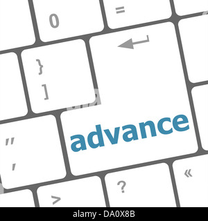 advance on computer keyboard key enter button Stock Photo