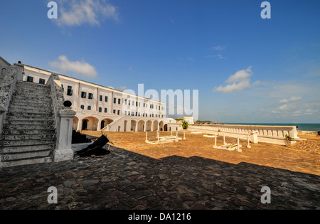 Cape Coast Castle is a fortification in Ghana built by Swedish traders for trade in timber and gold. Stock Photo