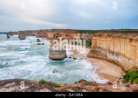 Australia's iconic Twelve Apostles on the Great Ocean Road on Victoria's wild south west coast . Stock Photo