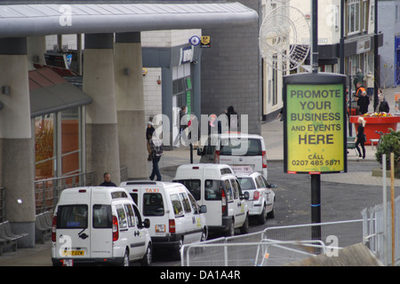 Taxi Rank, outside Park Lane Interchange - Sunderland. Stock Photo