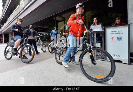 Karlovy Vary, Czech Republic. 30th June 2013. Hunderts of bycicles are rented daily at the 48th Karlovy Vary International Film Festival . (CTK Photo/Vit Simanek) Credit:  CTK/Alamy Live News Stock Photo