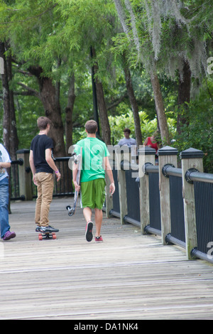 Teens Skateboarding Stock Photo