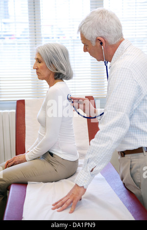 AUSCULTATION, ELDERLY PERSON Stock Photo