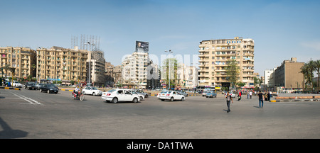 The famous Tahrir square in Cairo, Egypt. Tahrir square - place there thousands of protesters made Egyptians uprising in 2011 Stock Photo