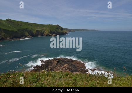 The coastline and area around Devils hole in Jersey. Stock Photo