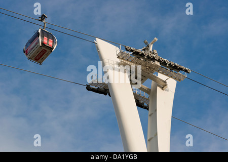 London's cable car across the River Thames Stock Photo