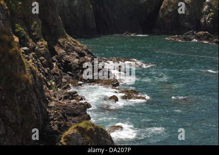 The coastline and area around Devils hole in Jersey. Stock Photo