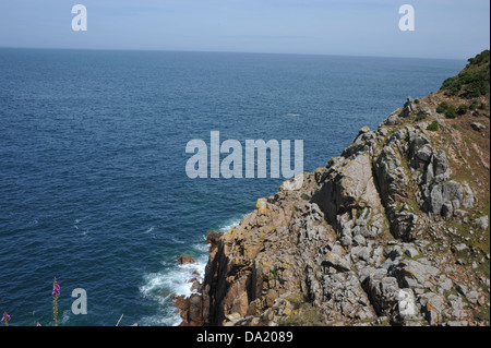 The coastline and area around Devils hole in Jersey. Stock Photo