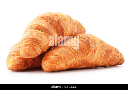 Fresh croissants isolated on white background Stock Photo