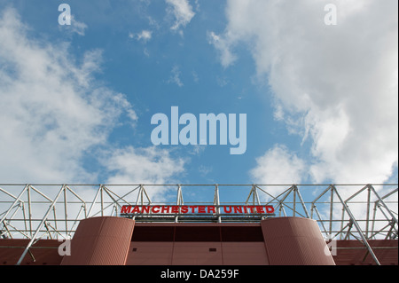 An external view of the North Stand of Old Trafford, home of Manchester United Football Club (Editorial use only). Stock Photo