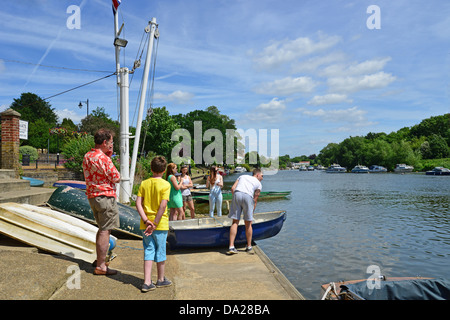 Boat hire at The Ferry House on River Thames, Sunbury-on Thames, Surrey, England, United Kingdom Stock Photo