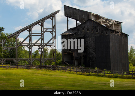 Eckley Miners village is a museum depicting a typical company mining town in the anthracite coal region of Pennsylvania during the 19th nineteenth century. Built by the coal company where the coal was mined and processed, it provided miners and their families with housing, stores, and churches, and gave the company greater control of lives of the miners. Stock Photo