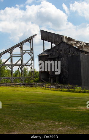 Eckley Miners village is a museum depicting a typical company mining town in the anthracite coal region of Pennsylvania during the 19th nineteenth century. Built by the coal company where the coal was mined and processed, it provided miners and their families with housing, stores, and churches, and gave the company greater control of lives of the miners. Stock Photo