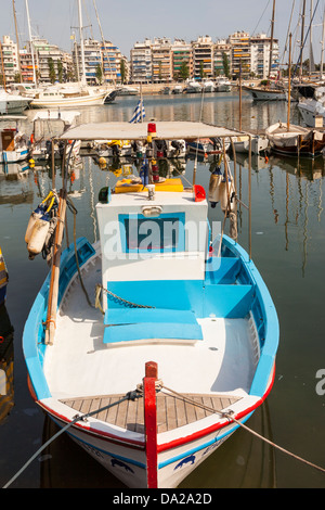 Fishing boat moored in Zea Marina, Pasalimani Bay, Piraeus, Athens, Greece Stock Photo