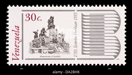 Postage stamp from Venezuela depicting the Victory Monument at Carabobo Stock Photo