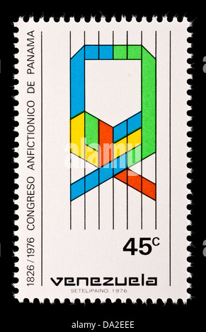 Postage stamp from Venezuela depicting the symbol of unity. Stock Photo