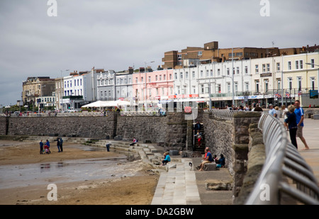 Beach seafront Weston Super Mare, Somerset, England Stock Photo