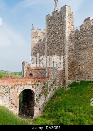 Medieval Framlingham Castle, a  Norman castle in a historic market town in Suffolk Stock Photo