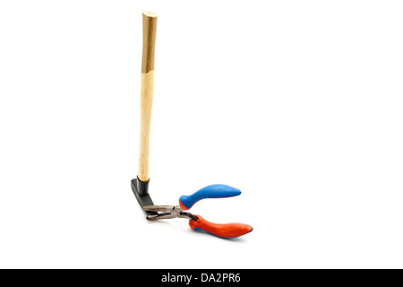 Sledge hammer with tong Stock Photo