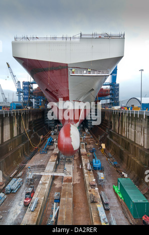 The first of the new aircraft carriers being built for the Royal Navy Stock Photo