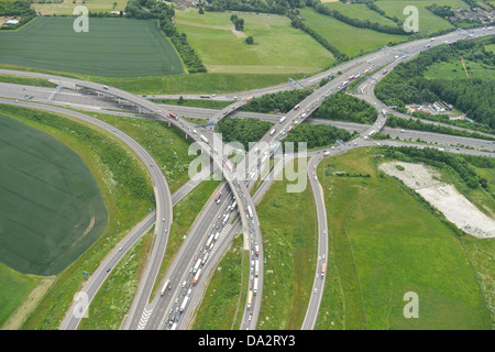 Aerial photograph of the M25 A2 junction with the A282 Stock Photo