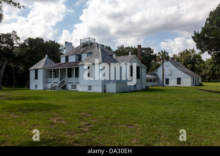 Plantation House on the Kingsley Plantation, Saint George Island near Jacksonville, Florida. Stock Photo