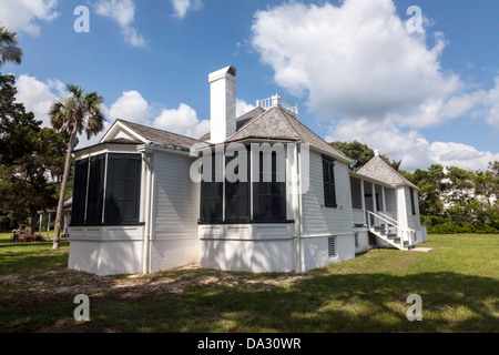 Plantation House on the Kingsley Plantation, Saint George Island near Jacksonville, Florida. Stock Photo