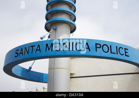 Police station on the pier at Santa Monica, USA. Stock Photo