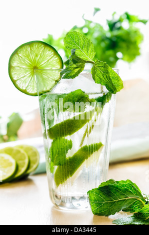 A traditional Mojito with mint and lime Stock Photo