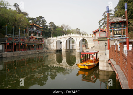 Suzhou street in the Summer Palace, Beijing, China Stock Photo