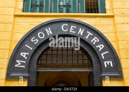 Entrance to the Hoa Lo Prison, aka Hanoi Hilton, in Hanoi, Vietnam Stock Photo