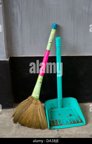 Sweeper in the Old Quarter of Hanoi, Vietnam Stock Photo