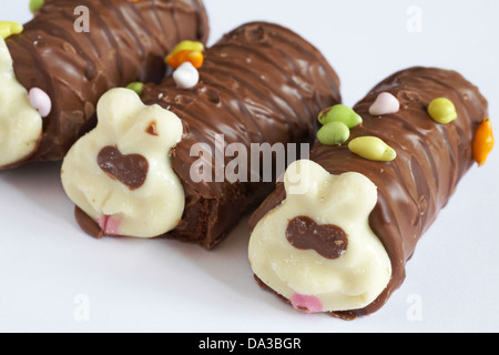 Marks & Spencer Colin the Caterpillar chocolate mini rolls set on white background Stock Photo