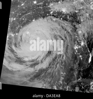 Hurricane Isaac at Night Visible Infrared Imaging Radiometer Suite on the Suomi-NPP satellite captured this nighttime view Stock Photo