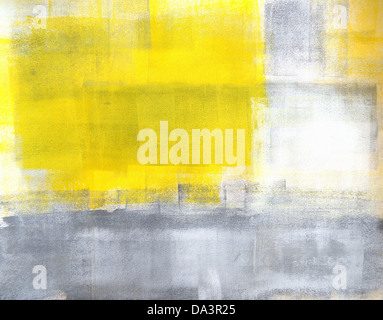 Grey and Yellow Abstract Art Painting Stock Photo