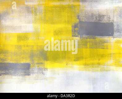 Grey and Yellow Abstract Art Painting Stock Photo