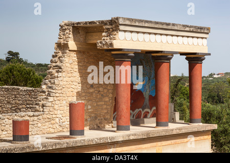 The north entrance, Knossos Palace, Knossos, Crete, Greece Stock Photo