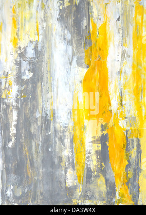 Grey and Yellow Abstract Art Painting Stock Photo