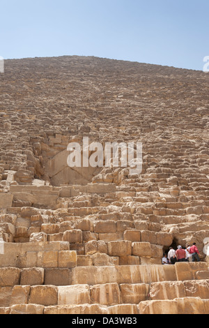 Great Pyramid of Giza, also known as Pyramid of Khufu and Pyramid of Cheops, Giza, Cairo, Egypt Stock Photo