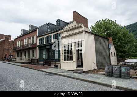 Looking up High Street in Harpers Ferry, West Virginia. Stock Photo