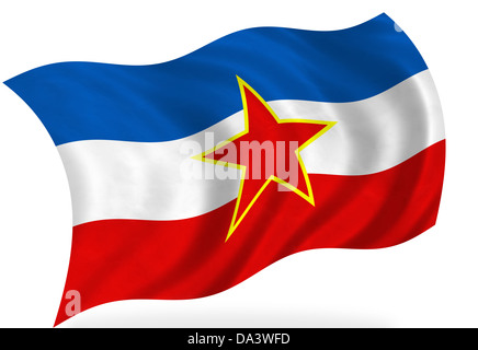 Yugoslavia flag, isolated Stock Photo