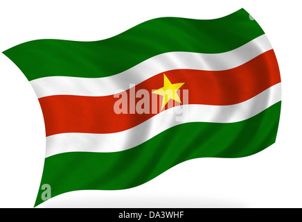 Suriname flag, isolated Stock Photo