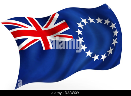 Cook Islands flag Stock Photo